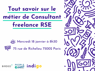 image card <p>[TABLE RONDE] Indigo x People4Impact&nbsp; : « Tout savoir sur le métier de Consultant freelance RSE »&nbsp;&nbsp;</p>